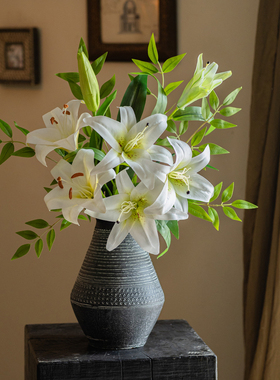 仿真百合花束房间改造小物件