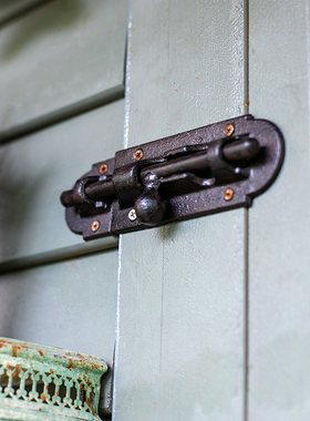 掬涵铸铁插销加厚明装全铁插锁门栓门窗仿古门扣古典厚实门插防盗