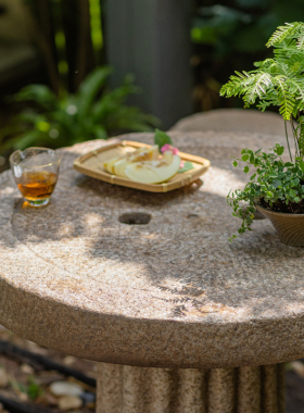 仿石水泥新中式庭院花园户外桌椅