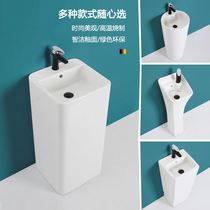 Ceramic column basin integrated floor washbasin Washbasin Balcony Wash Basin Toilet Small Household Type Wash Terrace Basin Outdoor