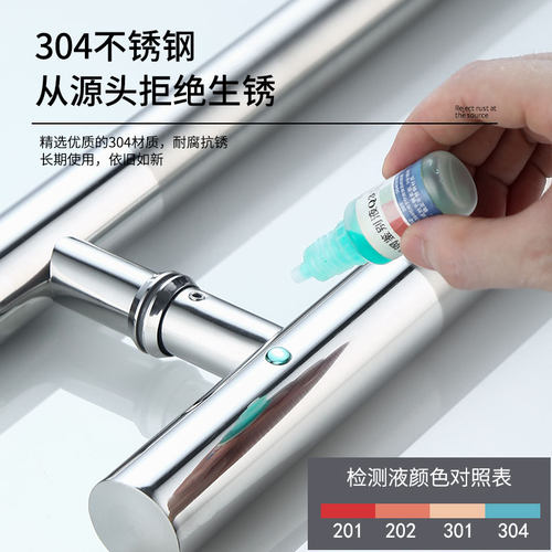 304不锈钢特厚玻璃门拉手木门把手电镀哑黑玫瑰金色推拉大门扶手 - 图2