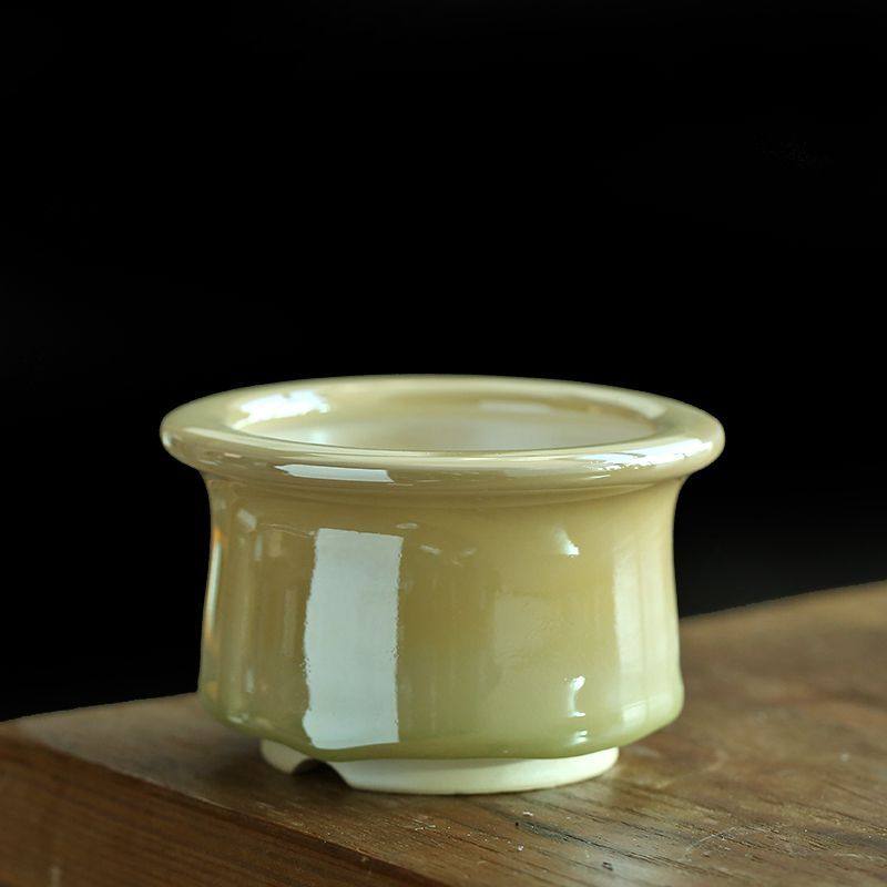 多肉花盆陶瓷高颜值创意个性简约极光彩红帽檐圆口渐变桌面装饰,淘宝优惠券,粉丝福利购,淘宝优惠卷