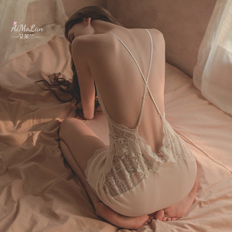 美诗兰性感睡衣女夏薄款带胸垫冰丝诱惑美背私房蕾丝吊带睡裙130,淘宝优惠券,粉丝福利购,淘宝优惠卷