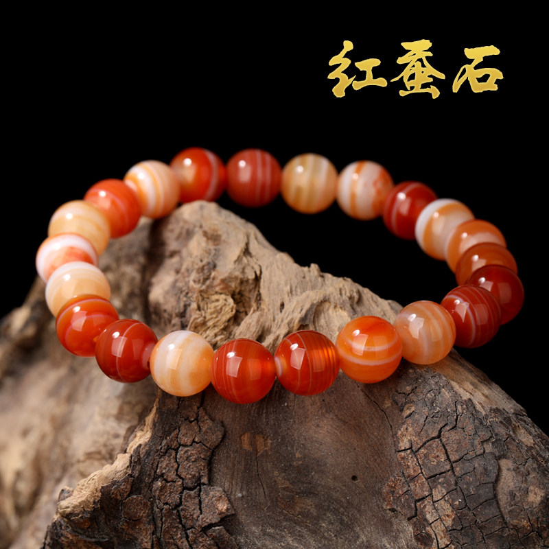 淘运阁红蚕石手链影子石手链红色小珠子石碑随身吉祥物饰品男女士