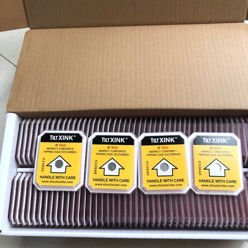 TILTXINKE黄色防震标签进口物流运输监测倾斜防震防撞防冲击标签 - 图2