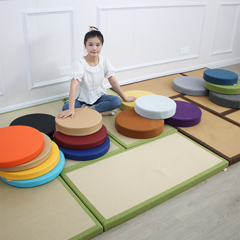 圆形藤椅皮革海绵垫打坐蒲团圆垫子 法宝丽家居椅垫