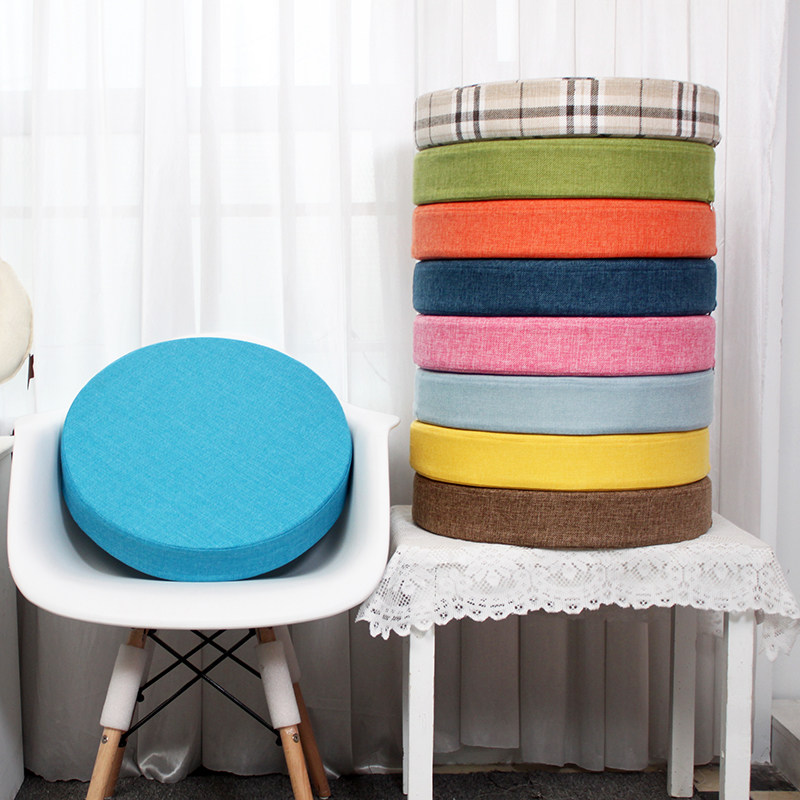 亚麻圆形海绵圆垫子藤椅垫子圆坐垫 法宝丽家居椅垫