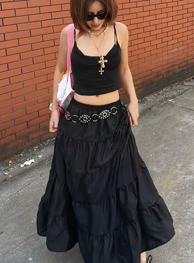 NAYB欧美风复古金色十字架项链