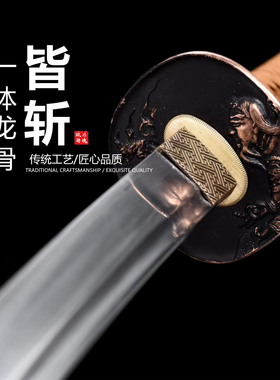 纯铜刀簇弹簧钢锻打日本武士刃打刀龙泉武术刀剑乔迁摆件未开刃