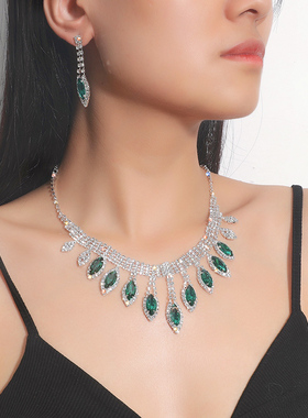 新娘公主风礼服婚纱晚宴项链耳环