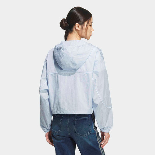 adidas阿迪达斯防风连帽外套2026夏女户外健身梭织夹克 KT3056 - 图0