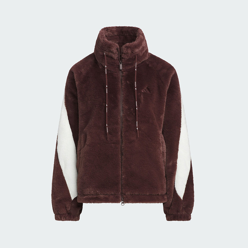 adidas阿迪达斯新款人造毛皮保暖女运动休闲宽松夹克外套 KC0078,淘宝优惠券,粉丝福利购,淘宝优惠卷