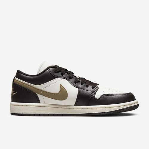 耐克女新款Air Jordan 1 AJ1 白棕低帮复古板鞋篮球鞋DC0774-200 - 图0