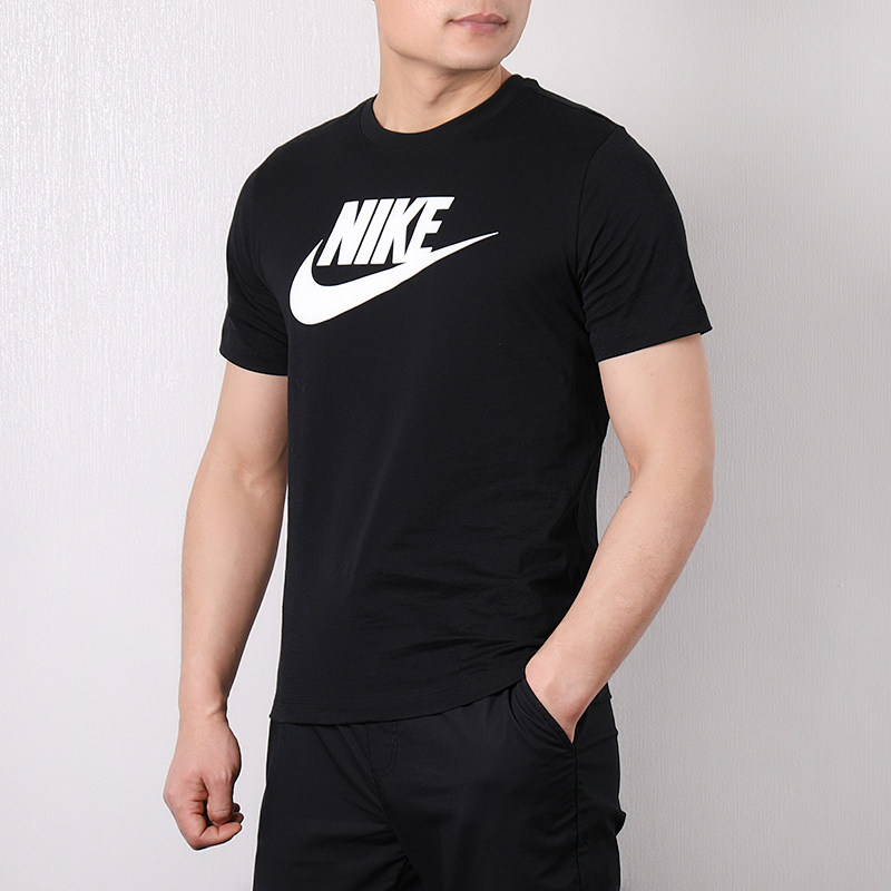 Nike耐克短袖男夏新款运动T恤衫圆领休闲纯棉情侣半袖AR5005-010 - 图1