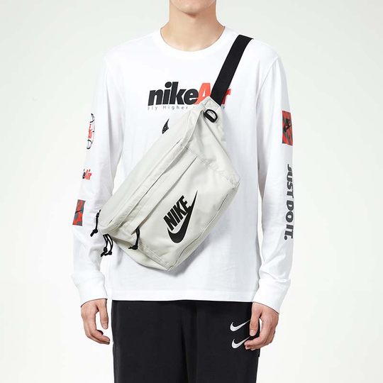 NIKE Nike shoulder bag waist bag chest bag new gray white black hook casual crossbody bag sports bag BA5751-072