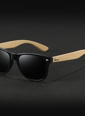 Fashion Bamboo Wood Vintage Square Sunglasses Men Women Luxu