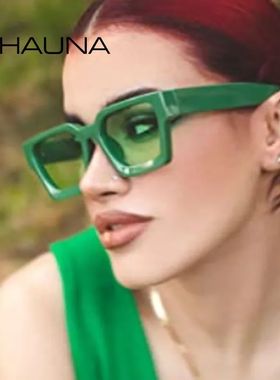 SHAUNA Ins Popular Women Square Sunglasses Retro Men Tinted