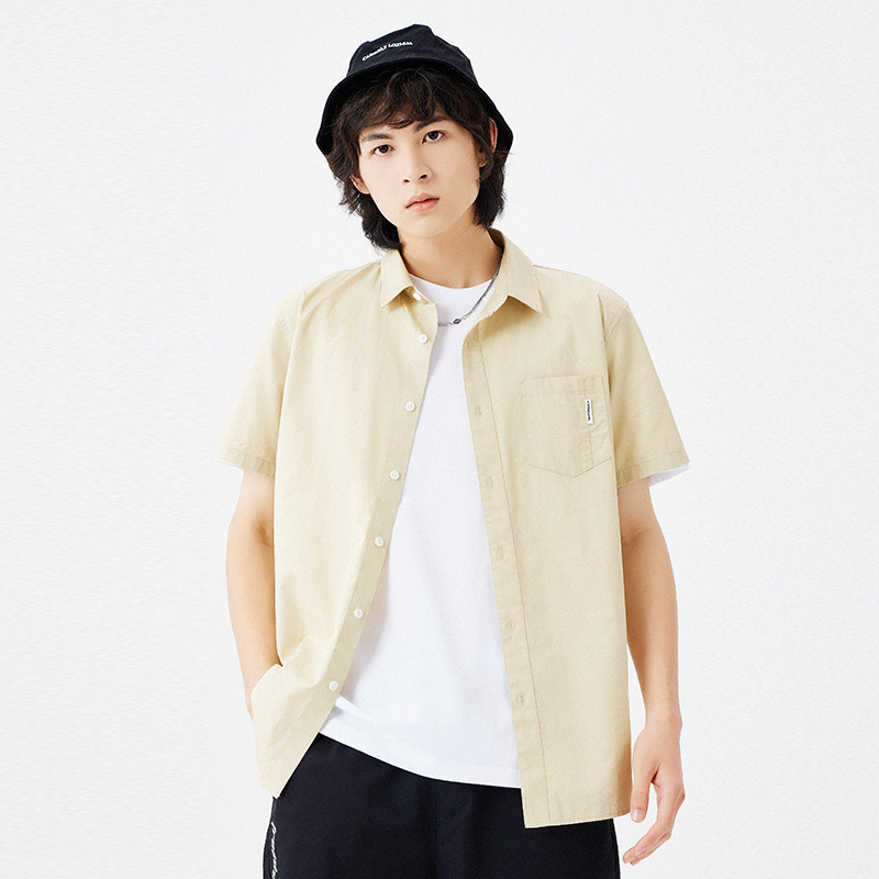 a21男装翻领短袖2022夏季纯棉衬衣 a21衬衫