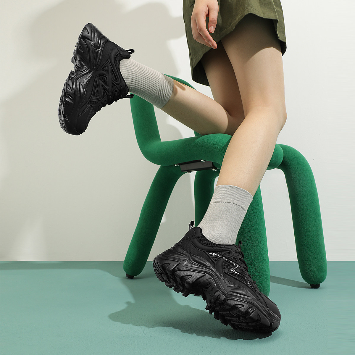 【门店发货】奥康女鞋 秋季新款时髦百搭厚底显腿长老爹鞋,淘宝优惠券,粉丝福利购,淘宝优惠卷