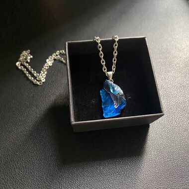 贝壳子〈蓝水晶〉宝藏天然水晶项链简约高级质感个性潮流男女饰品