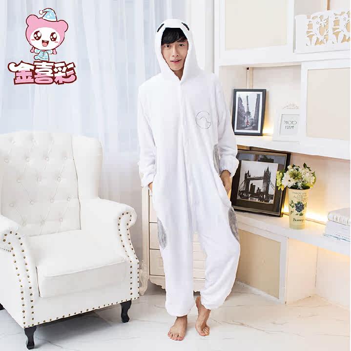 秋超能陆战队大白男女情侣家居卡通动物连体睡衣法拉绒如厕onesie,淘宝优惠券,粉丝福利购,淘宝优惠卷