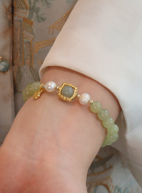 高级感和田玉髓手链串珠新中式设计轻奢小众百搭手工编织手链