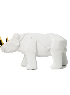 白色犀牛摆件客厅装饰品砂岩动物