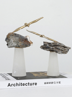 现代天然石玄关柜书房展示摆件