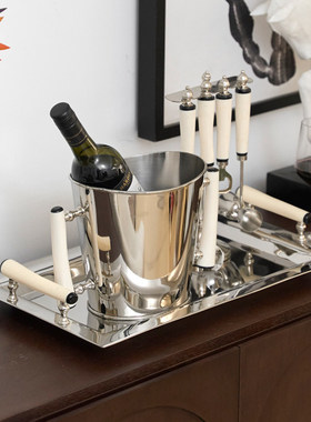 印度进口米白牛骨手柄开瓶器套装