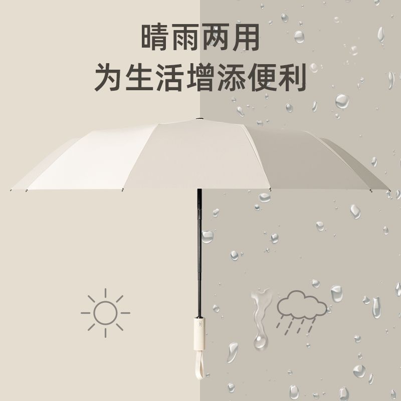 【大潘专享】【顾奈】24骨稳固全自动折叠雨伞晴雨两用太阳伞 - 图2