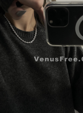 闪亮质感博主du白金毛衣链