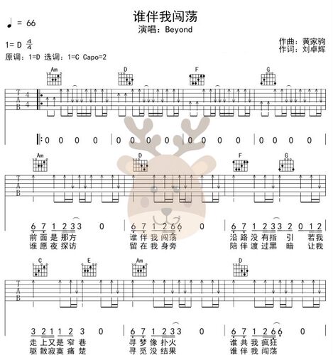 谁伴我闯荡 - Beyond 共5个版本 吉他谱 PDF电子格式 - 图2