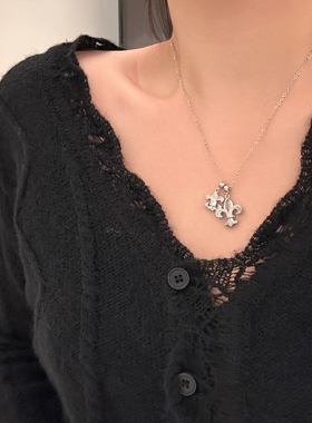 鸢尾誓言微镶满钻鸢尾吊坠项链