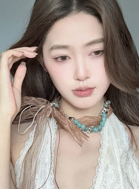 波西米亚风丝带串珠项链发带两用