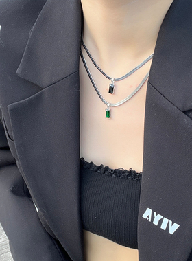 简约吊坠锁骨链个性蛇骨链项链