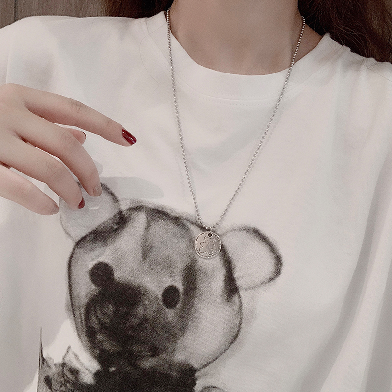 恤潮人饰品 女日韩复古嘻哈硬钱吊坠男女 可爱少女心小熊饼干项链 T 恤潮人饰品 女日韩复古嘻哈硬钱吊坠男女 可爱少女心小熊饼干项链 T
