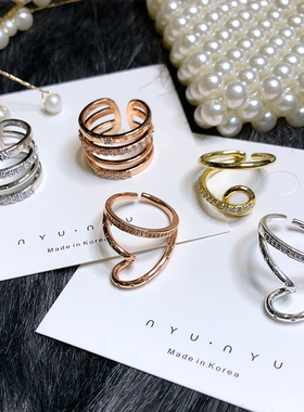 日韩风ins大气多层配饰食指环