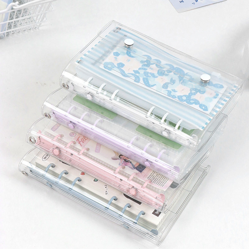 炫彩镭射星星活页笔记本超透PVC手帐本a6闪粉手账本子6孔活页软壳,淘宝优惠券,粉丝福利购,淘宝优惠卷