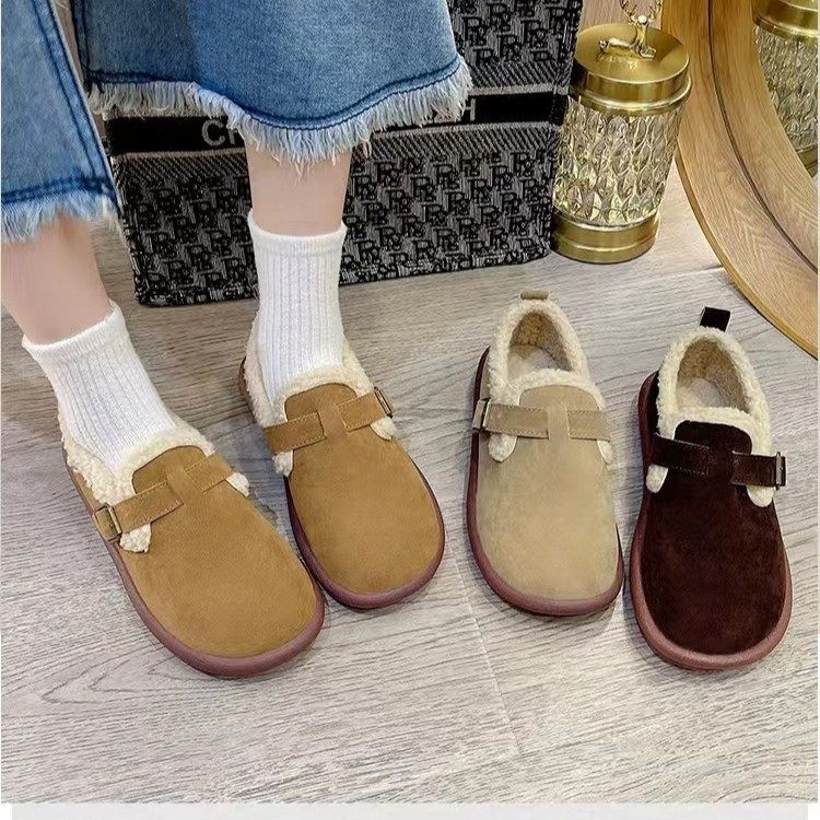 女士冬季超火时尚百搭博肯女鞋一脚蹬软底拖鞋防滑豆豆鞋一件代发,淘宝优惠券,粉丝福利购,淘宝优惠卷