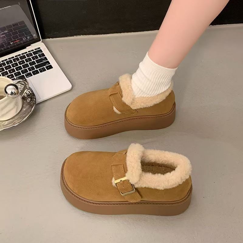 厚底加绒豆豆勃肯鞋女2025新款秋冬季乐福鞋博肯棉鞋子保暖雪地靴,淘宝优惠券,粉丝福利购,淘宝优惠卷