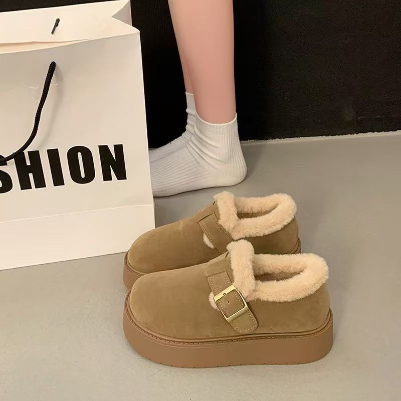 厚底加绒豆豆勃肯鞋女2025新款秋冬季乐福鞋博肯棉鞋子保暖雪地靴,淘宝优惠券,粉丝福利购,淘宝优惠卷