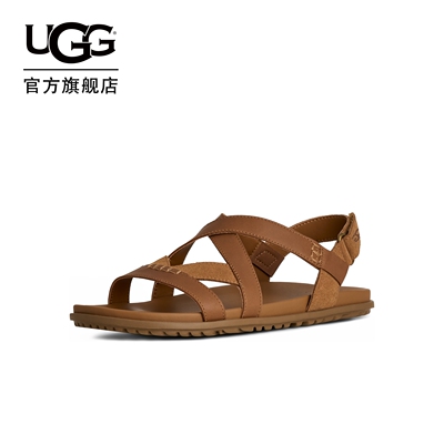 UGG平底露趾休闲人字绑带款凉鞋