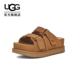UGG夏季厚底露趾可调式束带休闲凉拖鞋