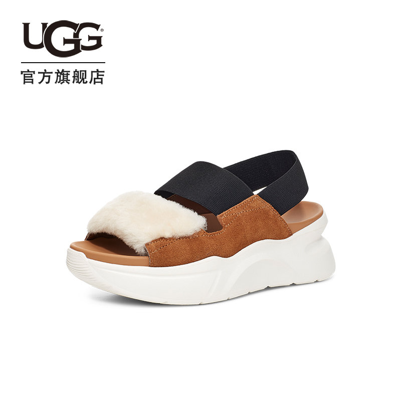 UGG2023夏季新款女士厚底露趾舒适高弹力束带时尚凉鞋 1119771