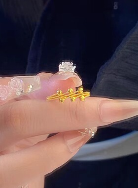 黄金色戒指沉鱼落雁金色多层圆珠