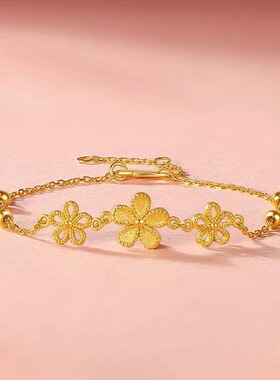 黄金色桃花嫁戒指套装周家同款婚