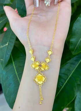 金店同款花瓣流苏四件套丁香花项