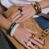 Original resin inlaid diamond bracelet open hand jewelry for women Maillard autumn and winter new acrylic ring niche personality sexy