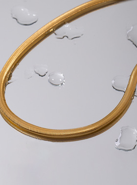 5毫米厚颈链带软圆形弹簧扣水手扣礼品首饰不锈钢金蛇链女式项链