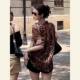 ເສື້ອຢືດ chiffon ປ້ອງກັນແສງແດດສູງ Leopard ບາງໆສໍາລັບແມ່ຍິງ